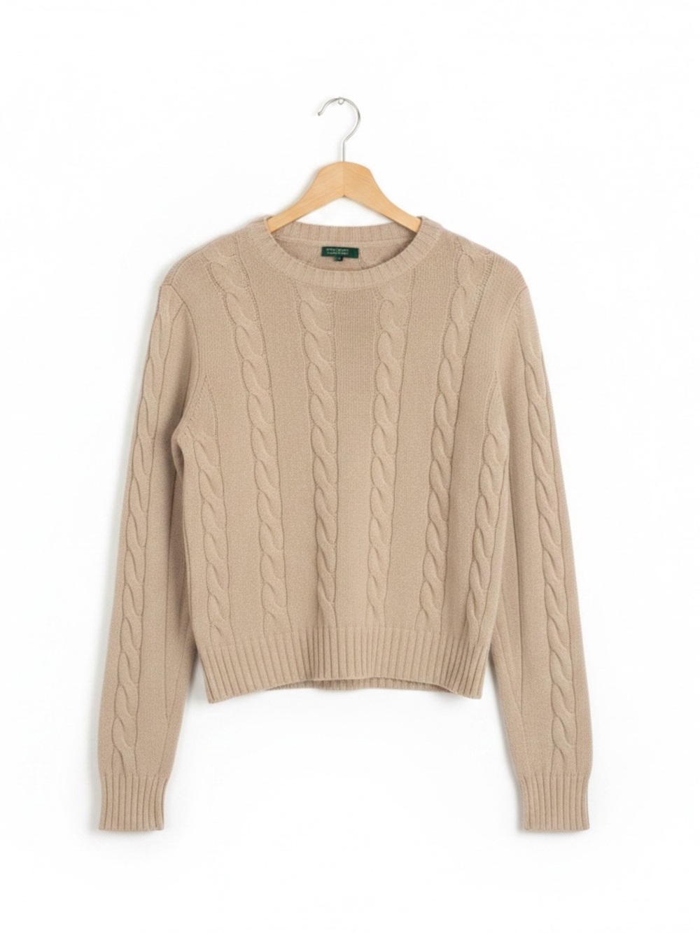 Early 2000s Made in Italy Benetton Cable Knit Sweater | Beige | Size S